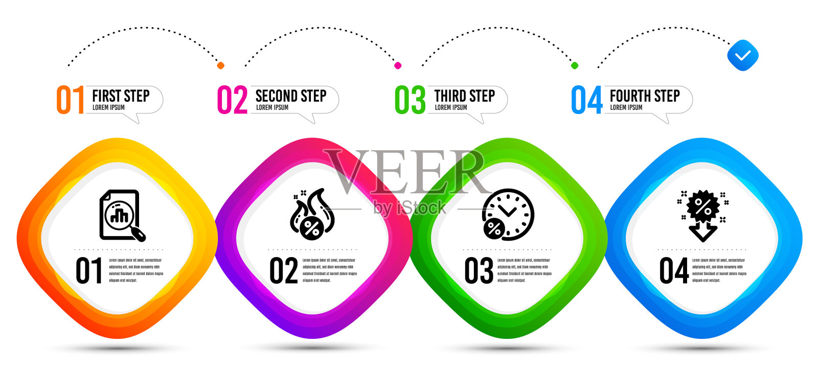 分析图表贴现和热门贷款图标集图标素材