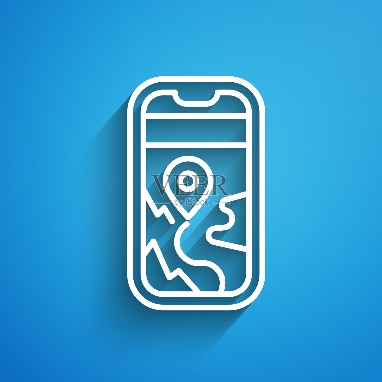 白线信息图城市地图导航图标插画图片素材