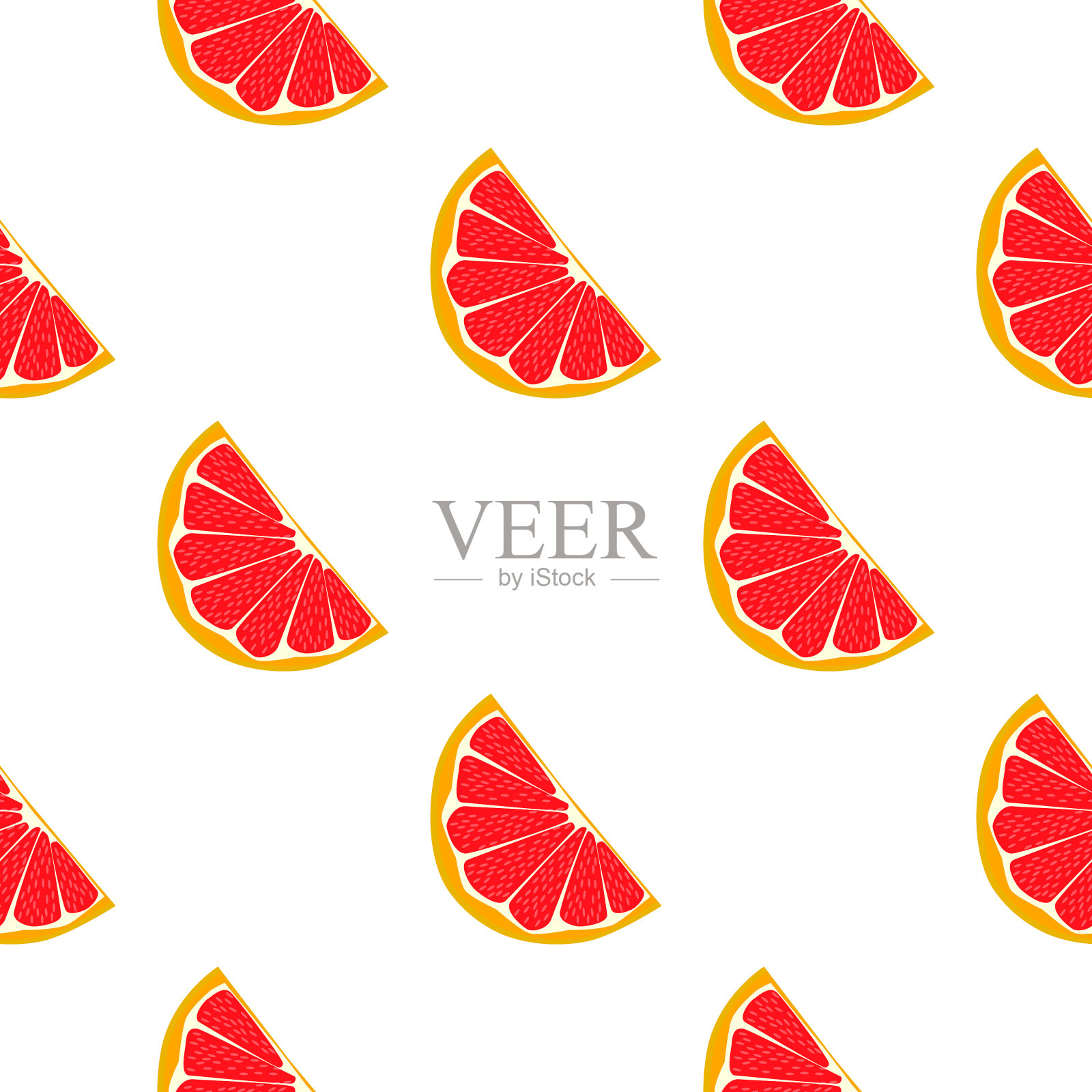 主题上大大的彩色无缝葡萄柚插画图片素材