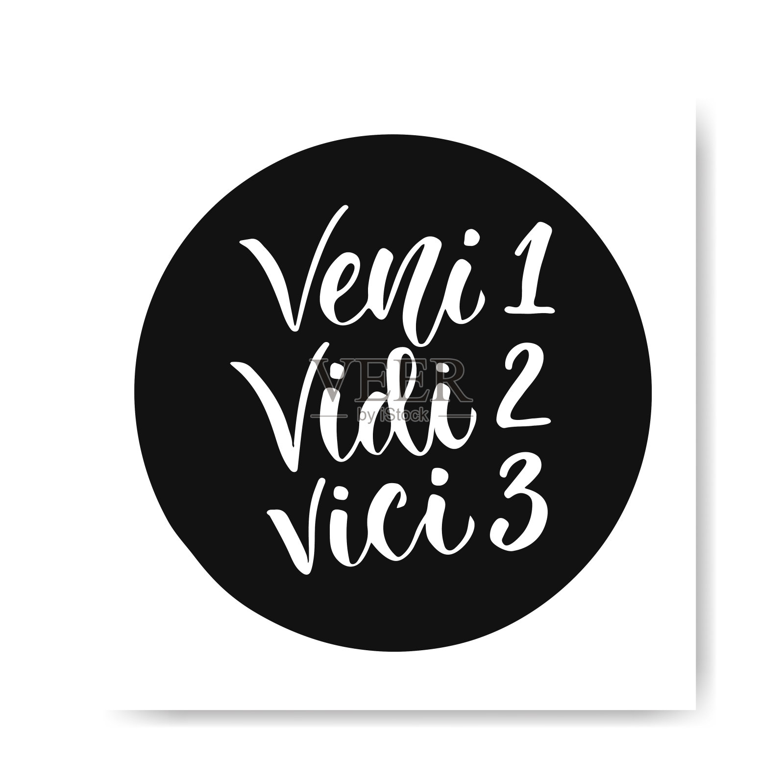 手绘字母Veni Vidi Vici -拉丁文短语。鼓舞人心的书法报价插画图片素材