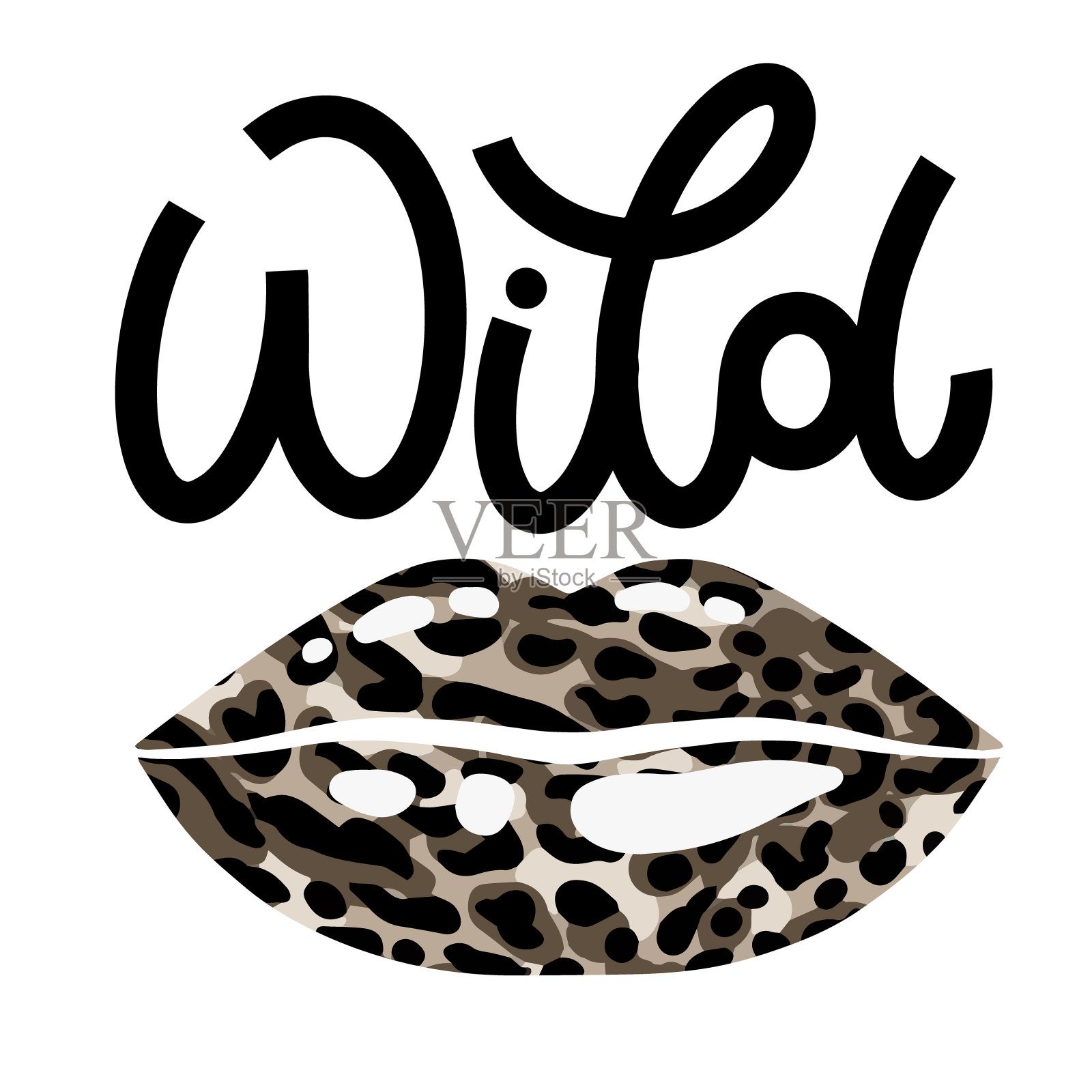 手绘励志名言Wild。插画图片素材