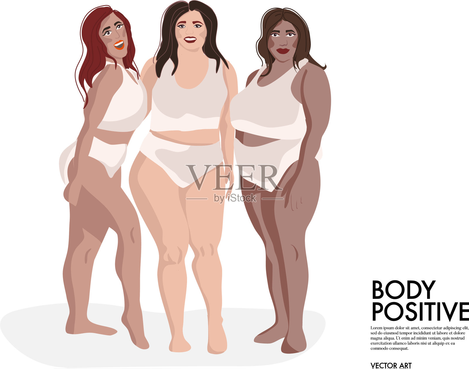 大码模特朋友女孩支持女孩女孩插画图片素材