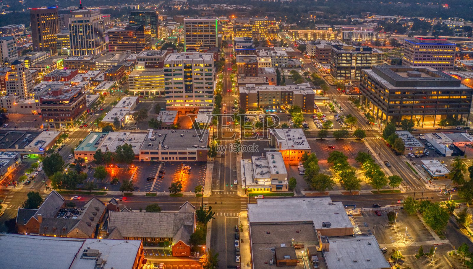 鸟瞰博伊西市中心,爱达荷州在夏天照片摄影图片