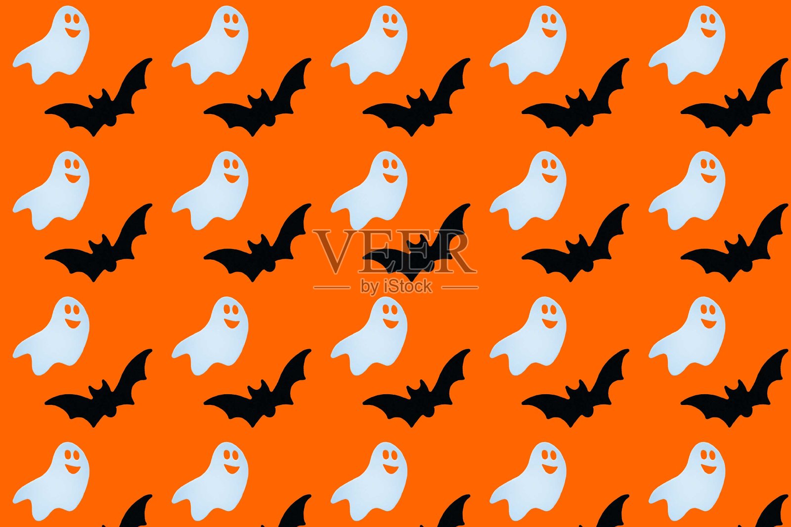 万圣节的背景是蝙蝠和鬼魂。无缝模式。照片摄影图片