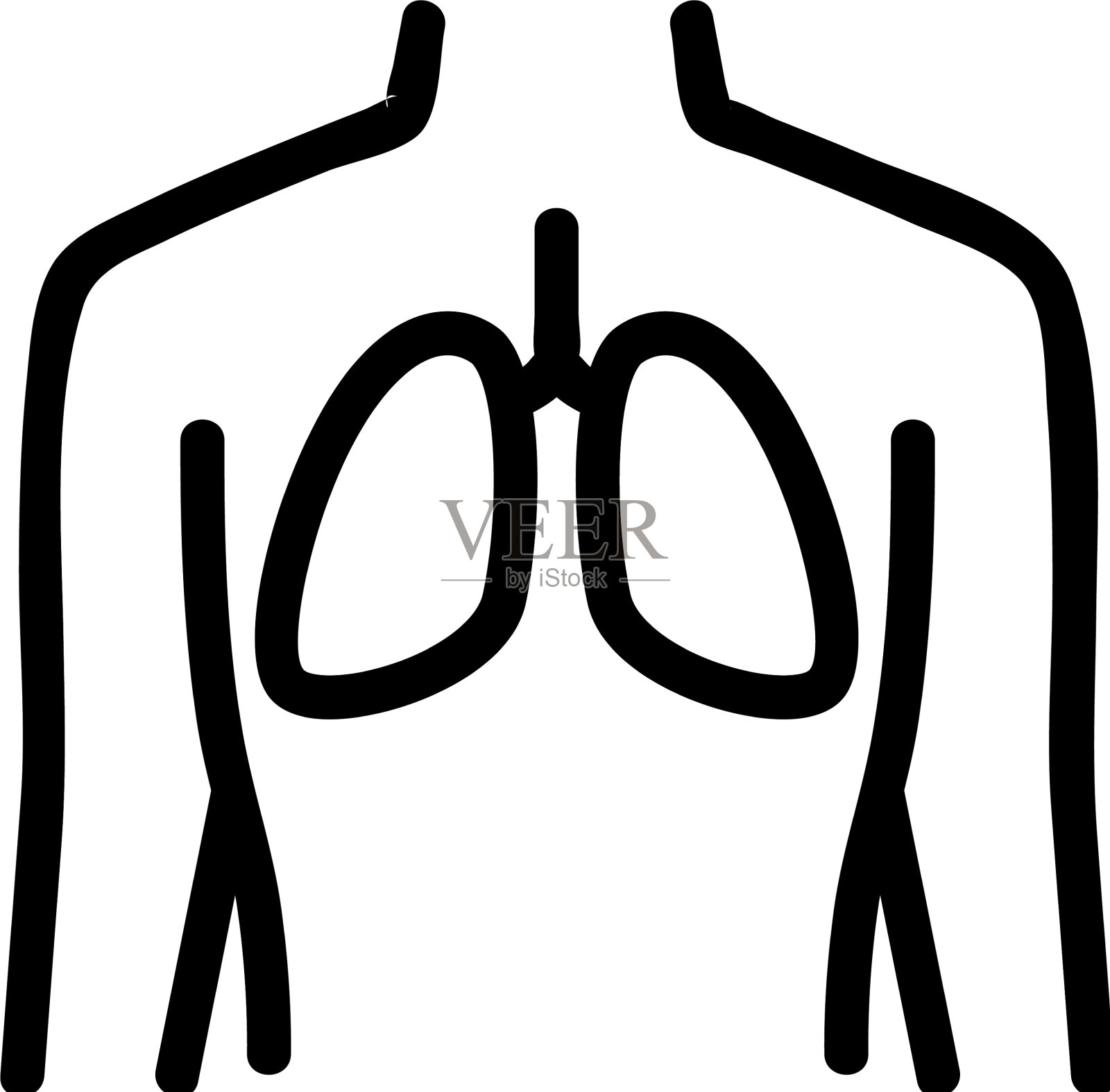 人体肺部图标轮廓设计元素图片