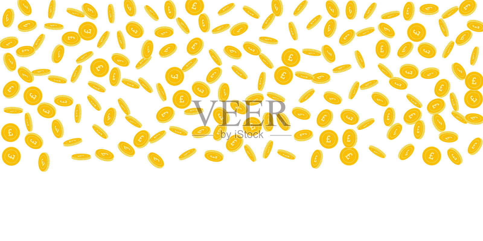 英镑硬币散落稀疏插画图片素材