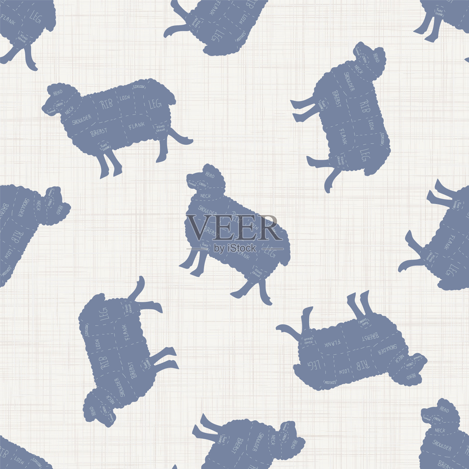 无缝法国农家羊屠夫图案插画图片素材