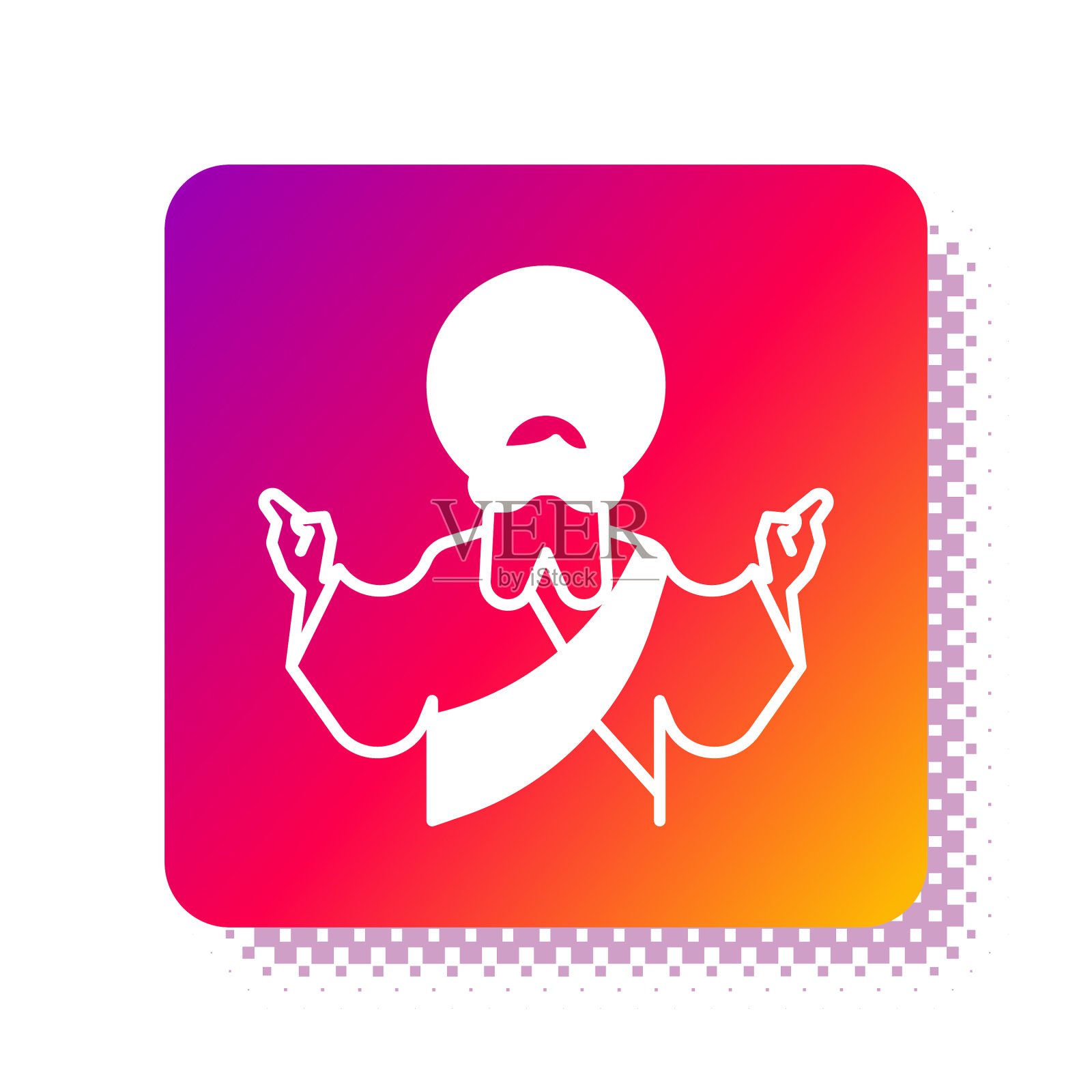 白色耶稣基督图标孤立在白色上插画图片素材