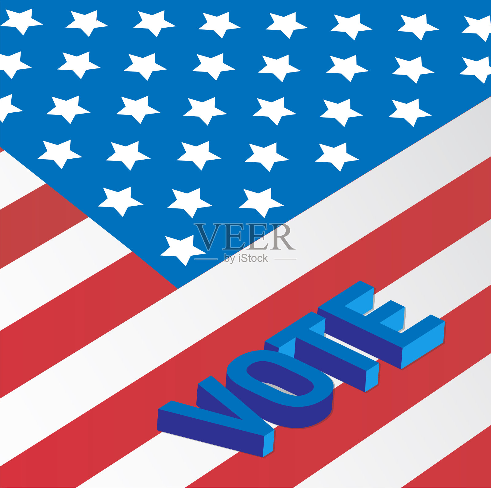 美国即将举行大选,美国国旗投票。矢量插图。插画图片素材