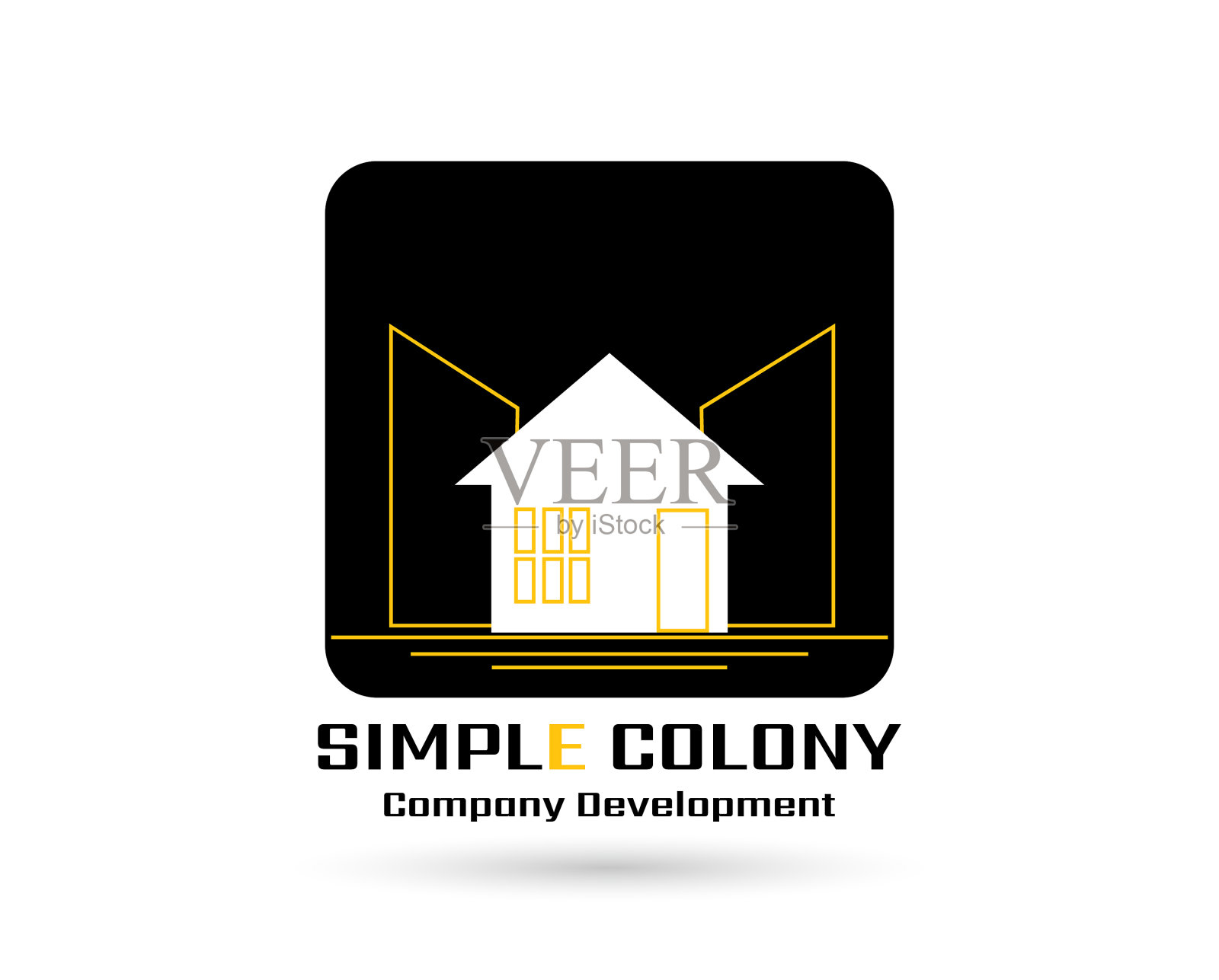 建筑标志模板房地产标志插画图片素材