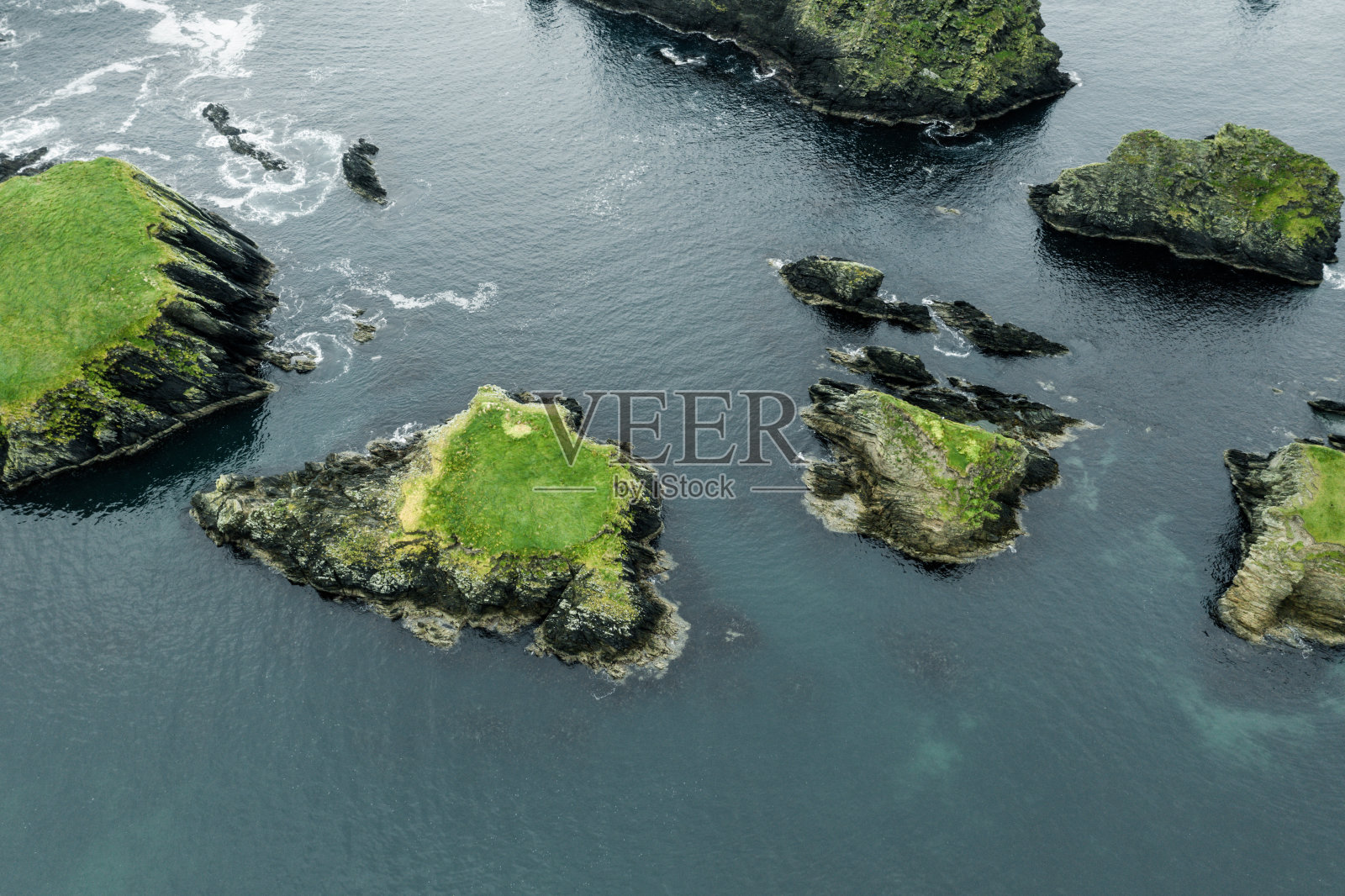 圣尼尼安岛鸟瞰图照片摄影图片