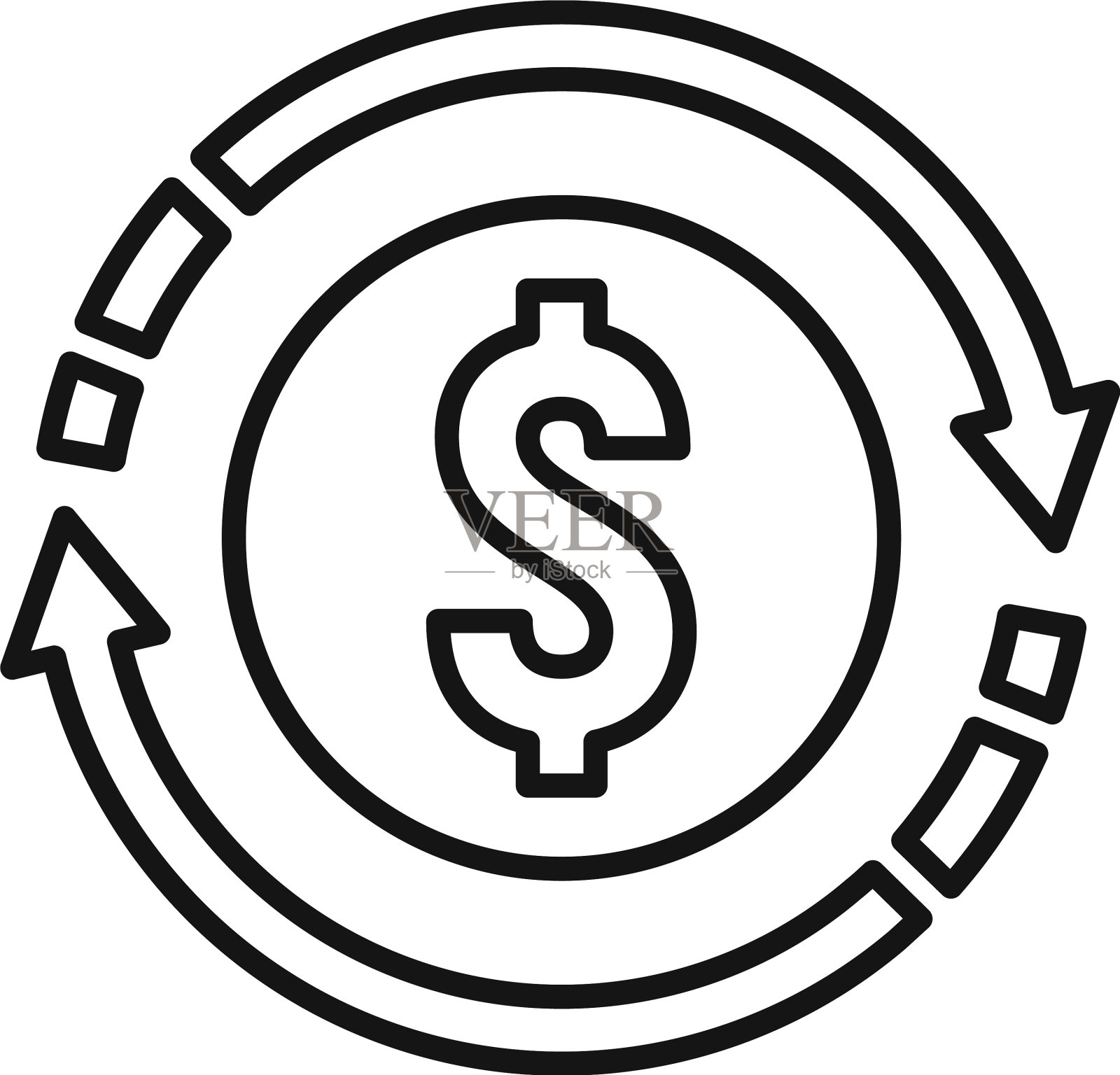 转换金钱图标轮廓风格设计元素图片