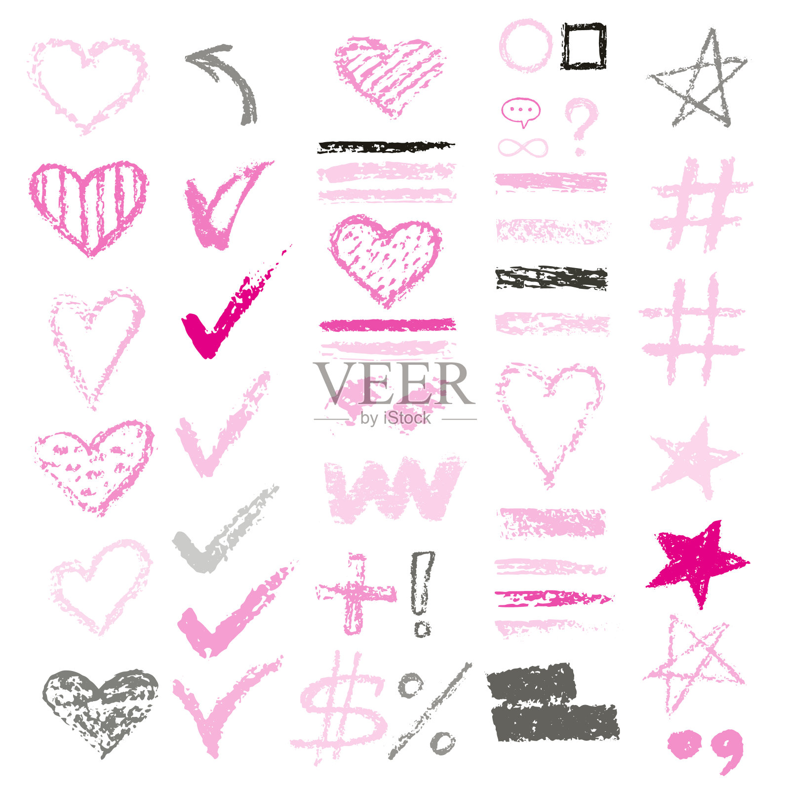 设计粉笔矢量纹理手绘纹理插画图片素材