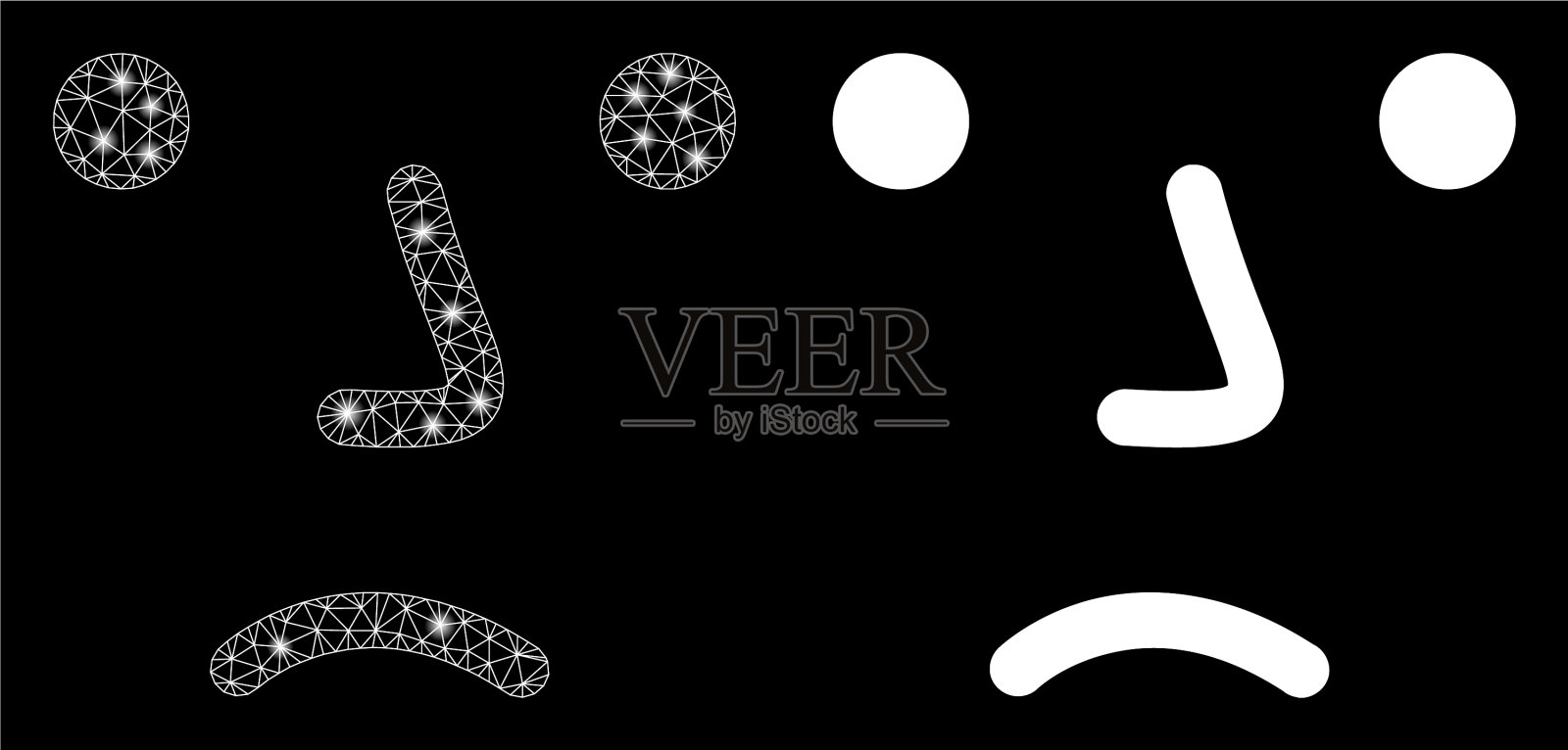 明亮的网孔网眼与光点插画图片素材