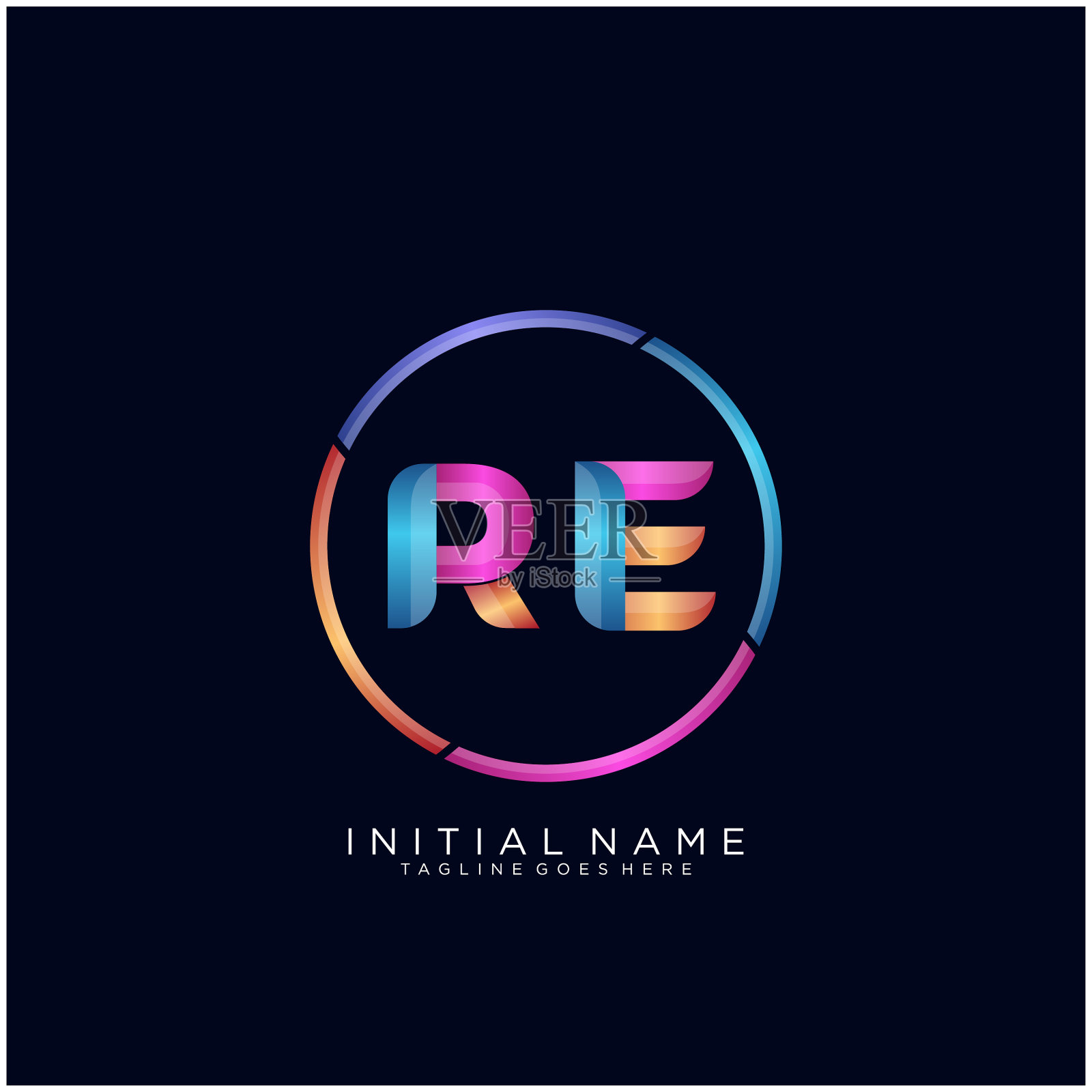 重新字母标志图标设计模板元素插画图片素材