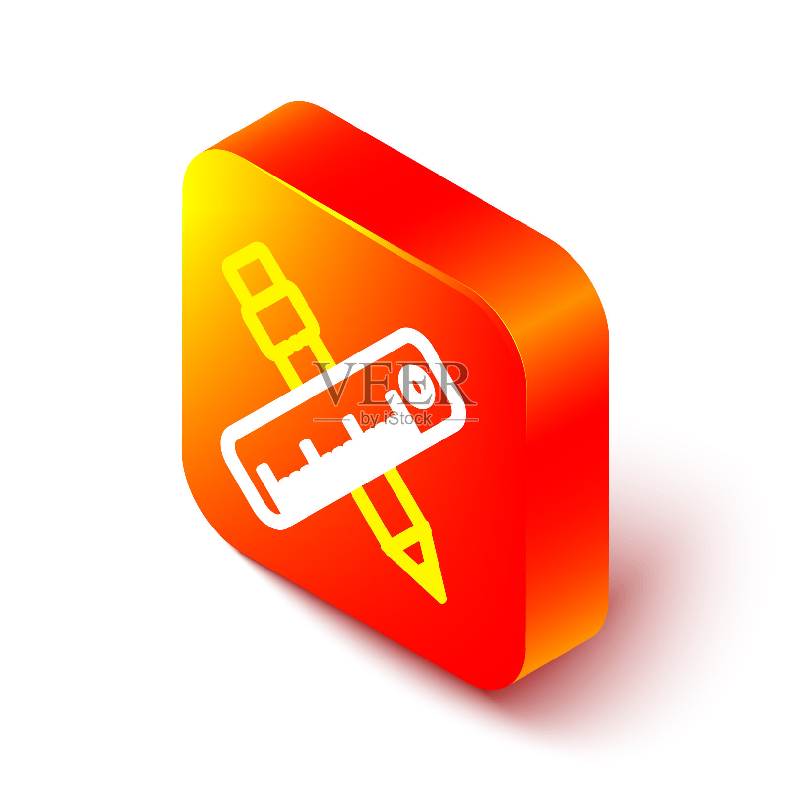 等距线交叉直尺和铅笔图标图标素材