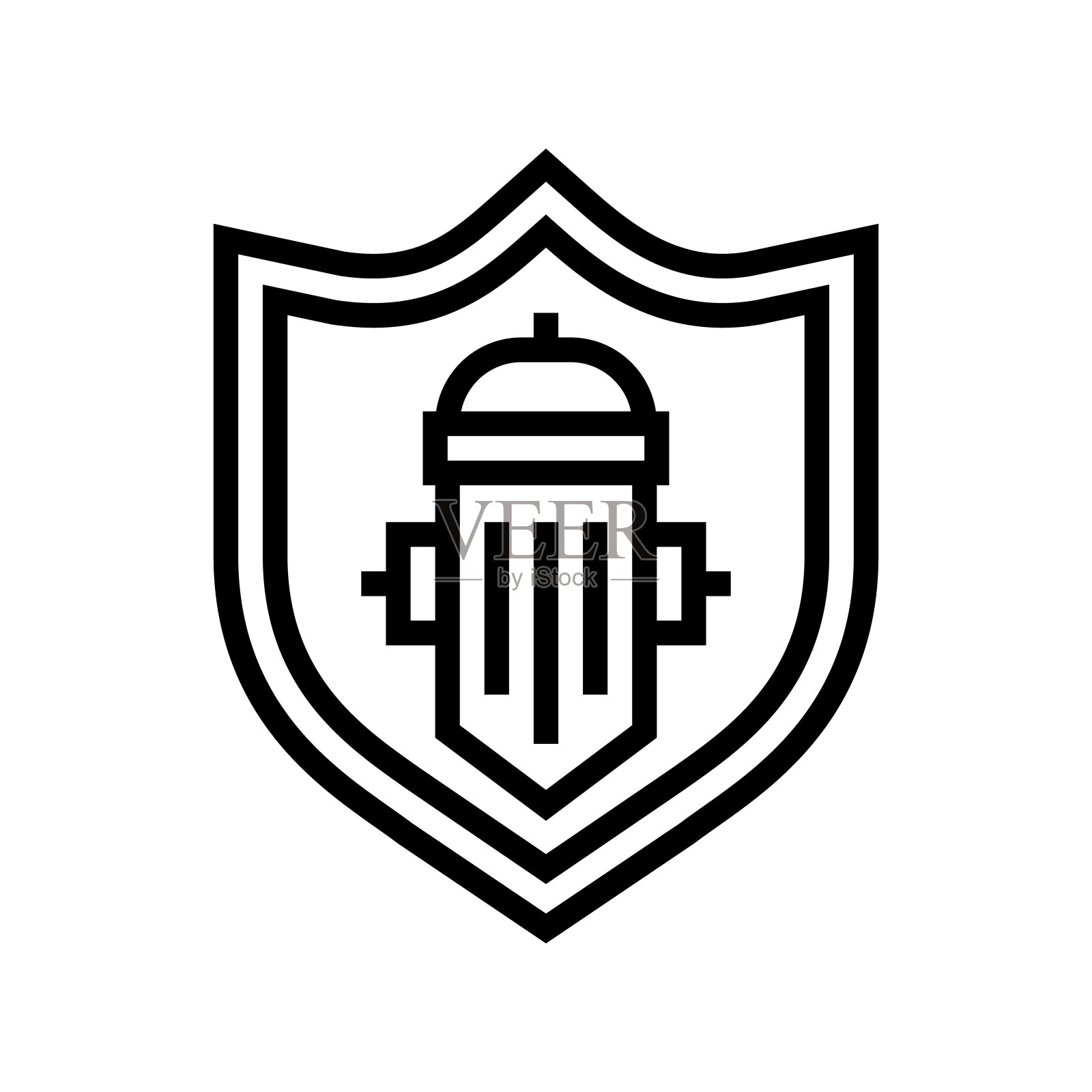 消防站标志线图标矢量插图图标素材