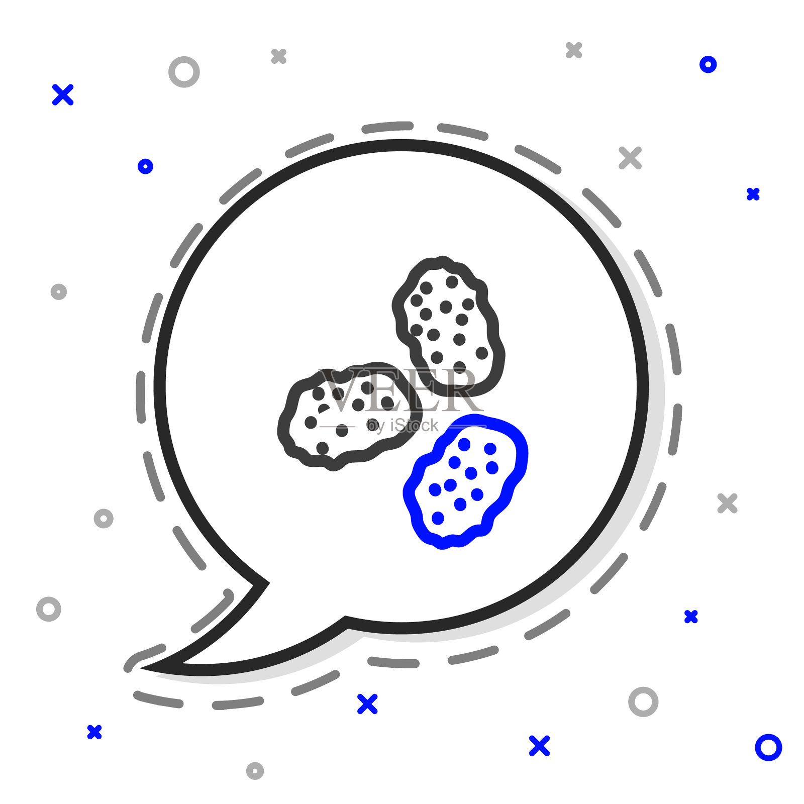 线鸡块图标孤立在白色插画图片素材