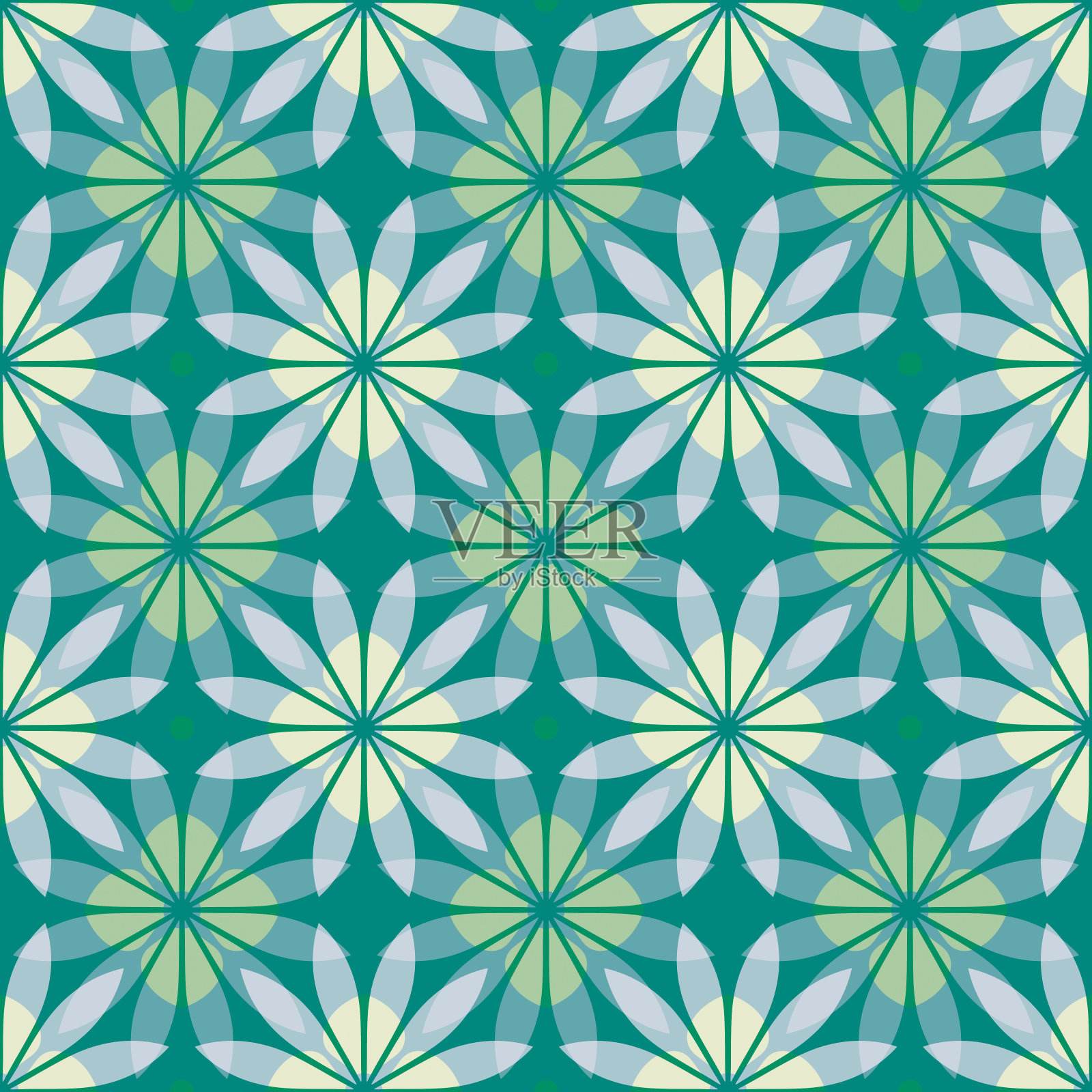 无缝矢量图案与程式化的花在夏威夷风格插画图片素材