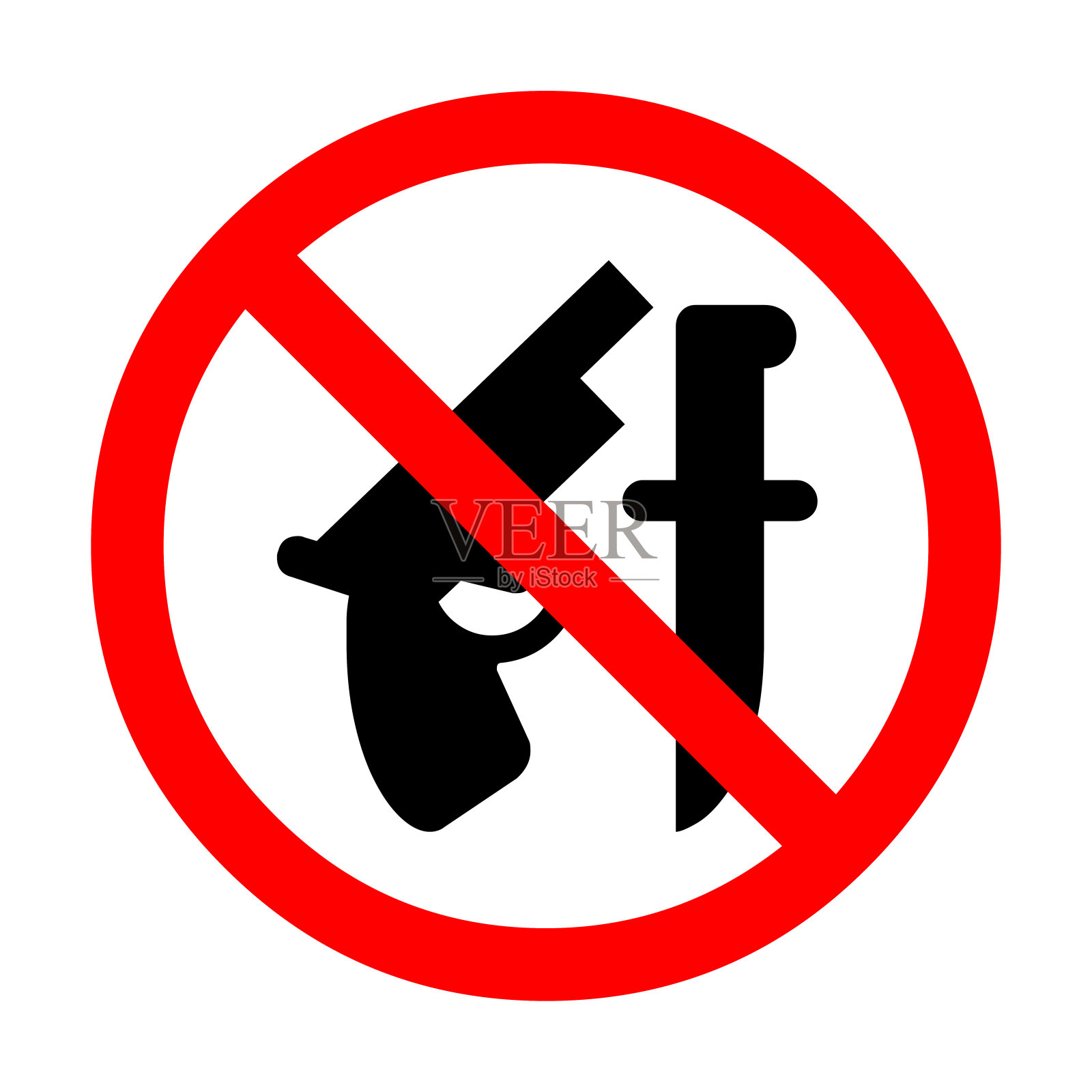 禁止武器的迹象设计元素图片