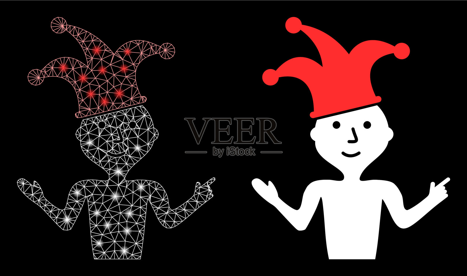 明亮的网带闪光点的网络讽刺插画图片素材