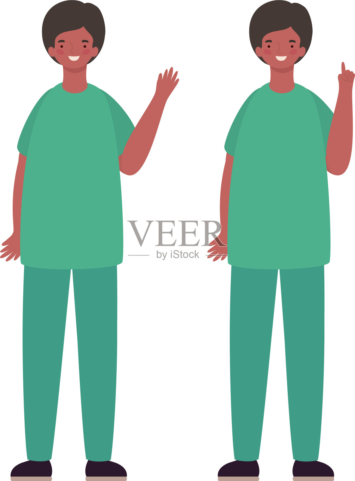 男医生穿着制服插画图片素材