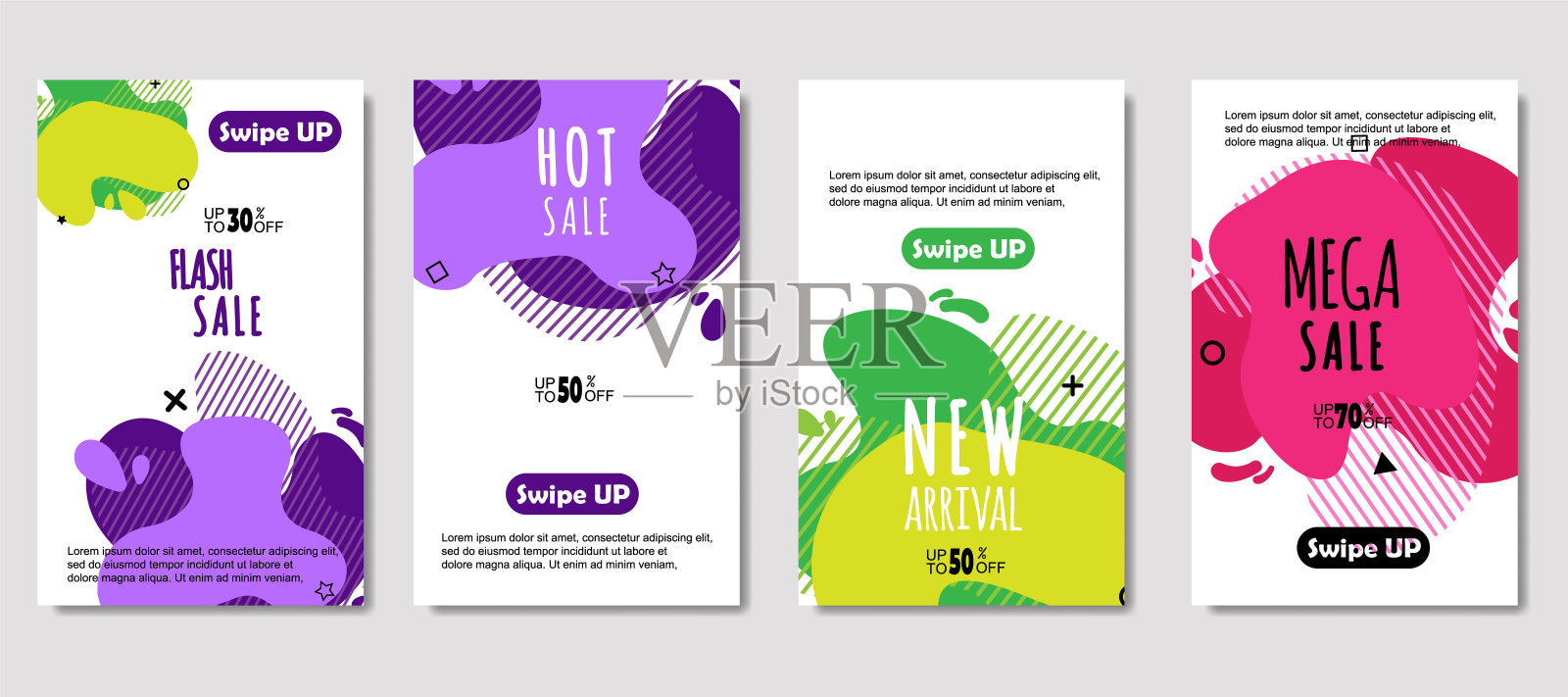 动态抽象流体移动销售横幅。促销横幅模板设计,Mega Sale特价套装。设计传单,礼品卡,墙上海报,封面书,横幅,社交媒体插画图片素材