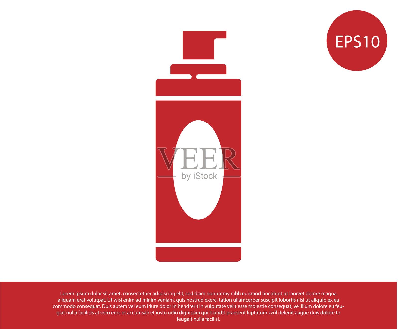 红色剃须凝胶泡沫图标孤立在白色插画图片素材