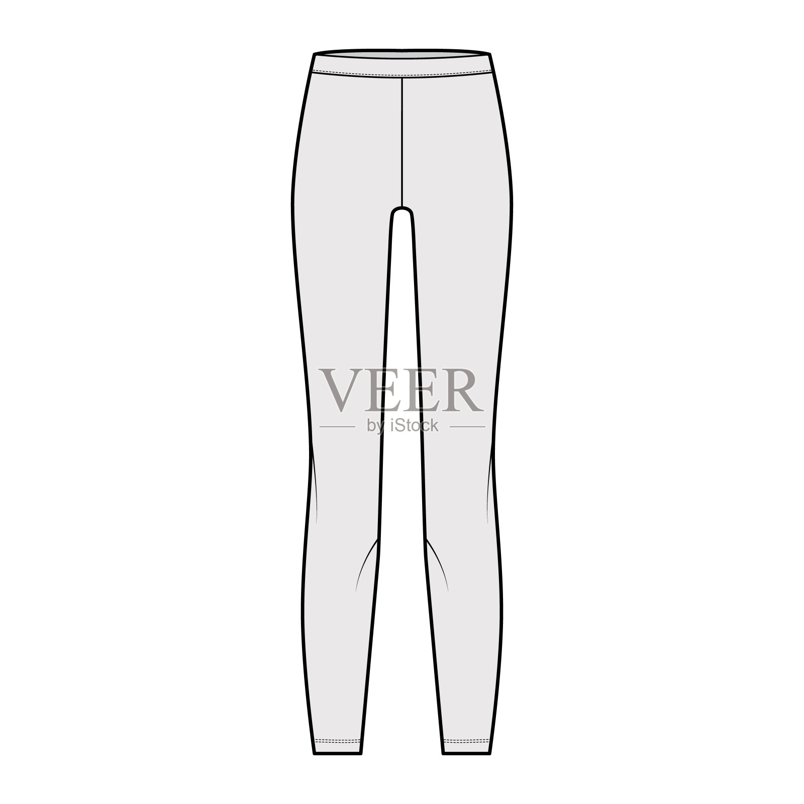 Leggins技术时尚插画与弹性腰带。平底运动训练修身裤,休闲针织裤插画图片素材