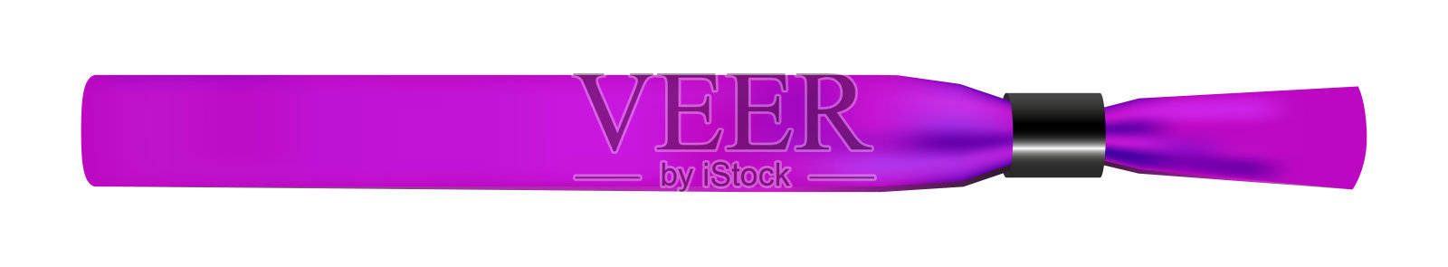 矢量插图紫色或紫色空织物聚酯手镯或腕带与塑料安全锁。手入节手环孤立。适合于识别的模板或模拟插画图片素材