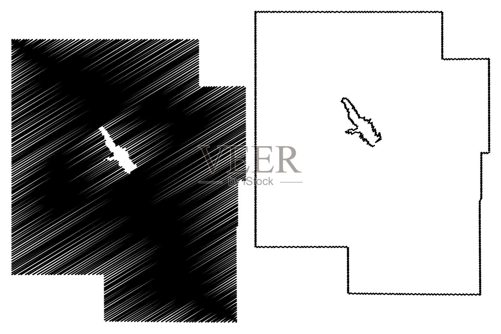 美国堪萨斯州马里恩县(美国县,美国,美国)地图矢量插图,马里恩示意图插画图片素材