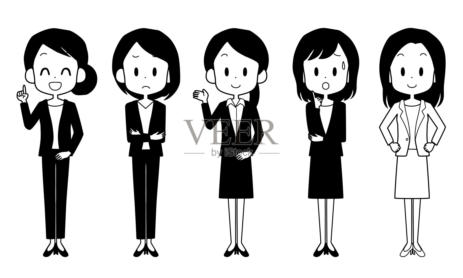 穿着西装的女商人插画图片素材