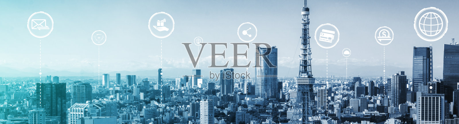 智慧城市将现代创意传播与互联网网络相结合照片摄影图片