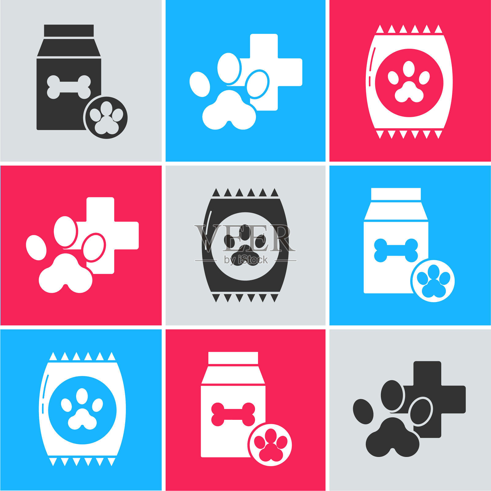 集袋食品为宠物兽医诊所标志图标素材