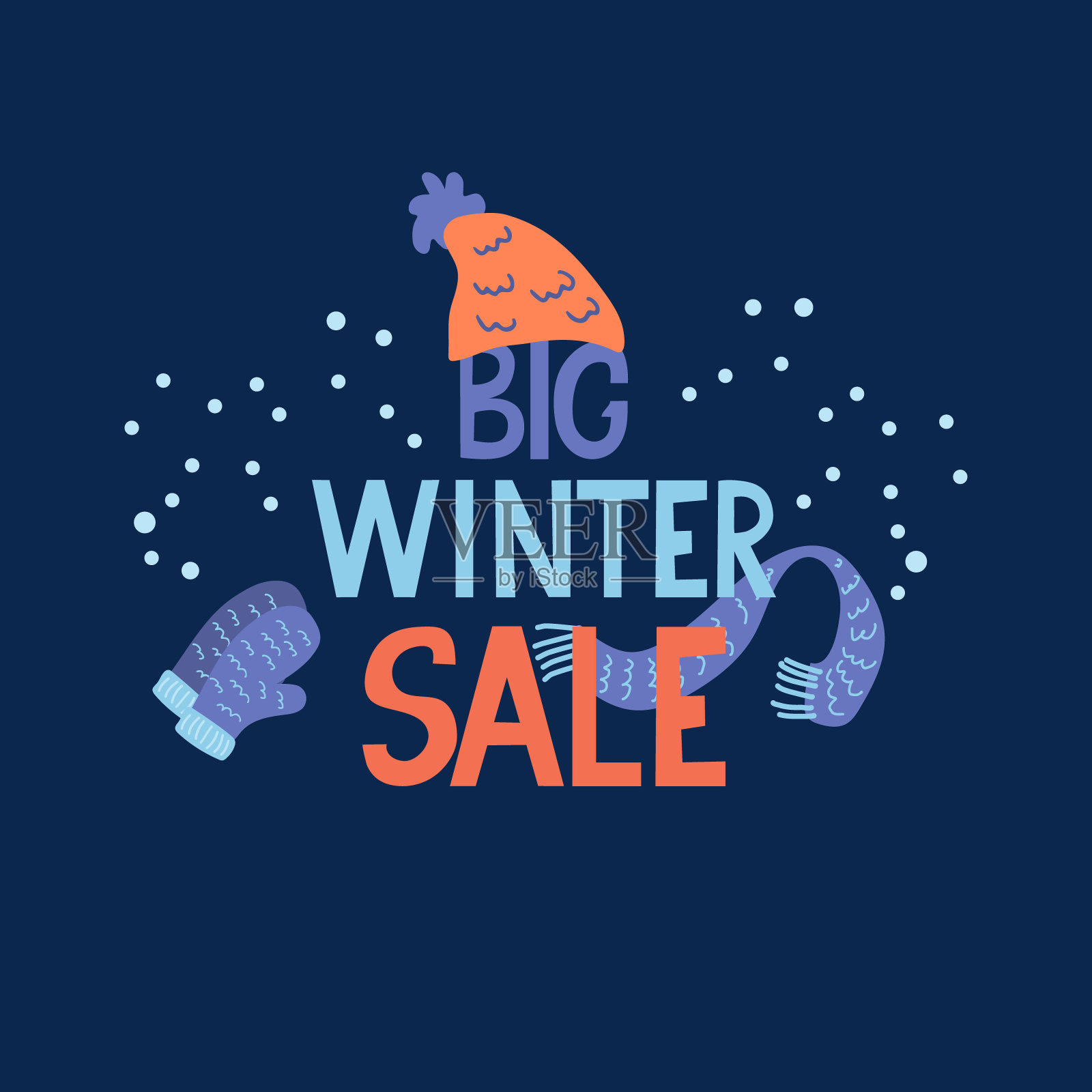 大大的冬季促销海报。设计元素图片