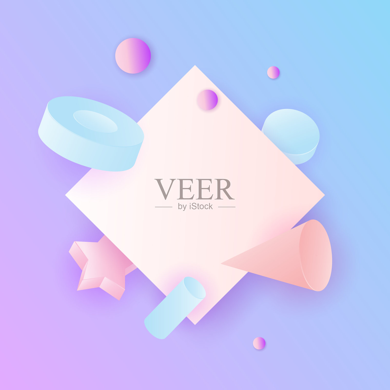 3d逼真的原始构图插画图片素材