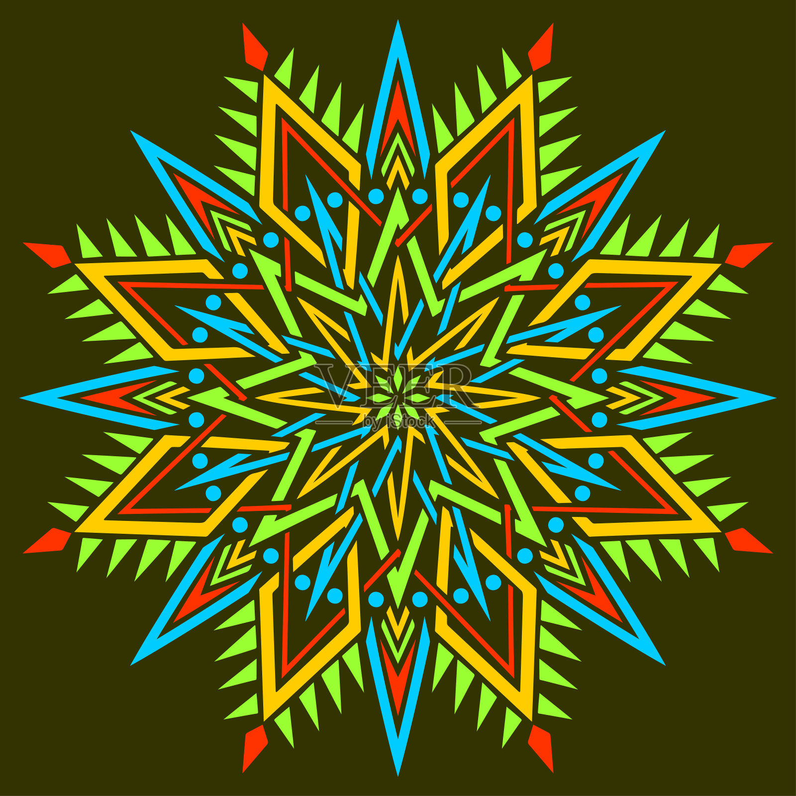 曼陀罗图案彩色蜡笔涂鸦素描好心情插画图片素材