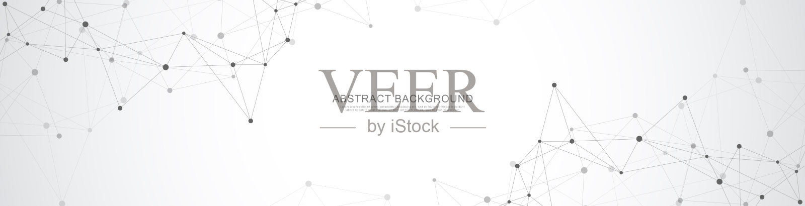 网站标题或横幅设计与抽象的几何背景和连接点和线。全球网络连接。数字技术与丛背景和空间的文本。插画图片素材