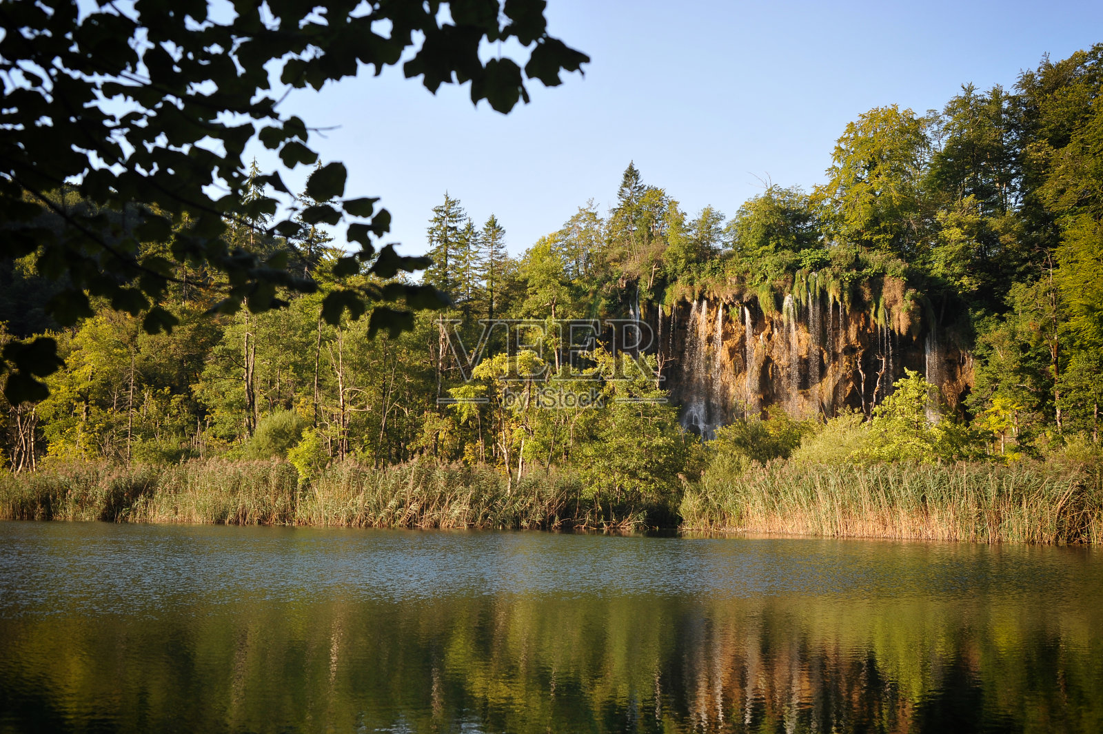 著名的自然地标Plitvice湖,克罗地亚照片摄影图片