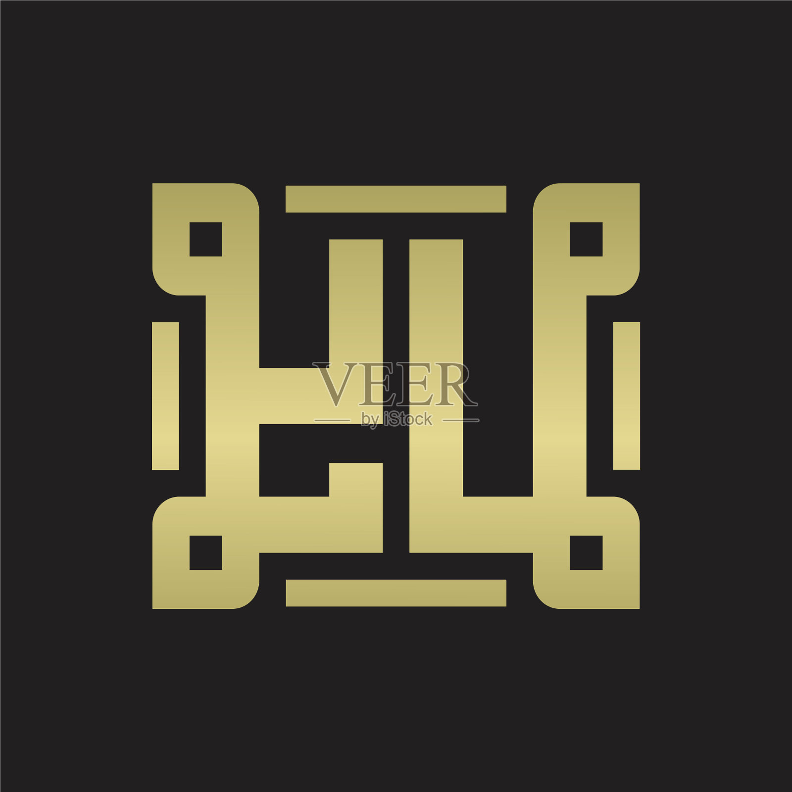 徽标与余件线交织艺术设计插画图片素材