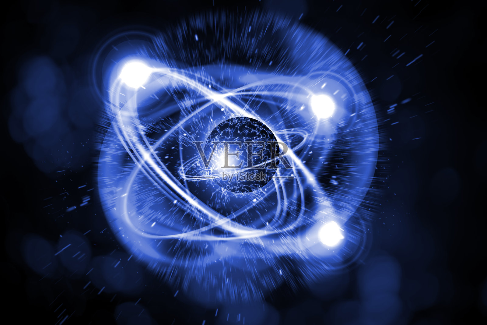 原子粒子3D插图照片摄影图片