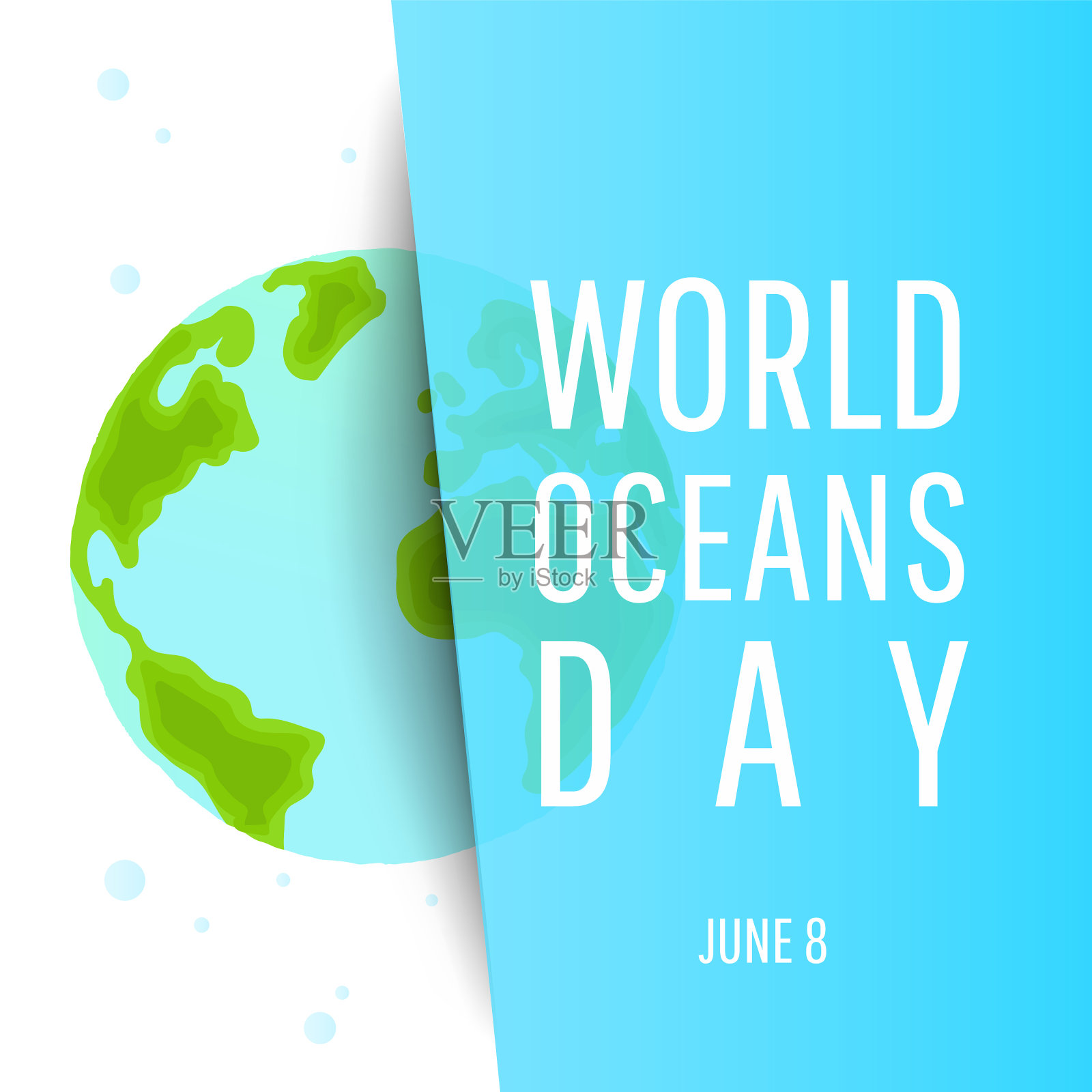 世界海洋日地球或世界地球日插画图片素材