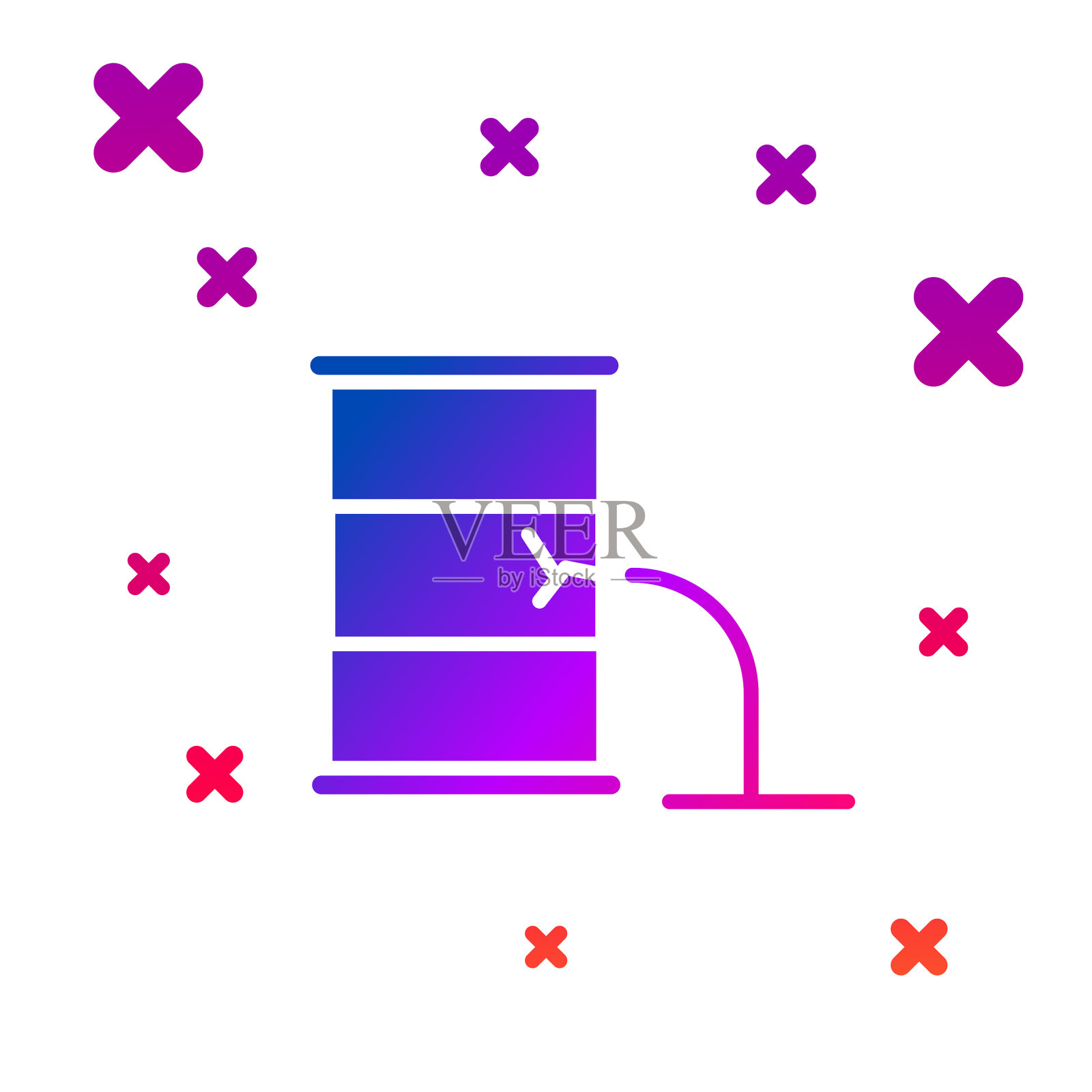 颜色桶漏油图标隔离在白色图标素材