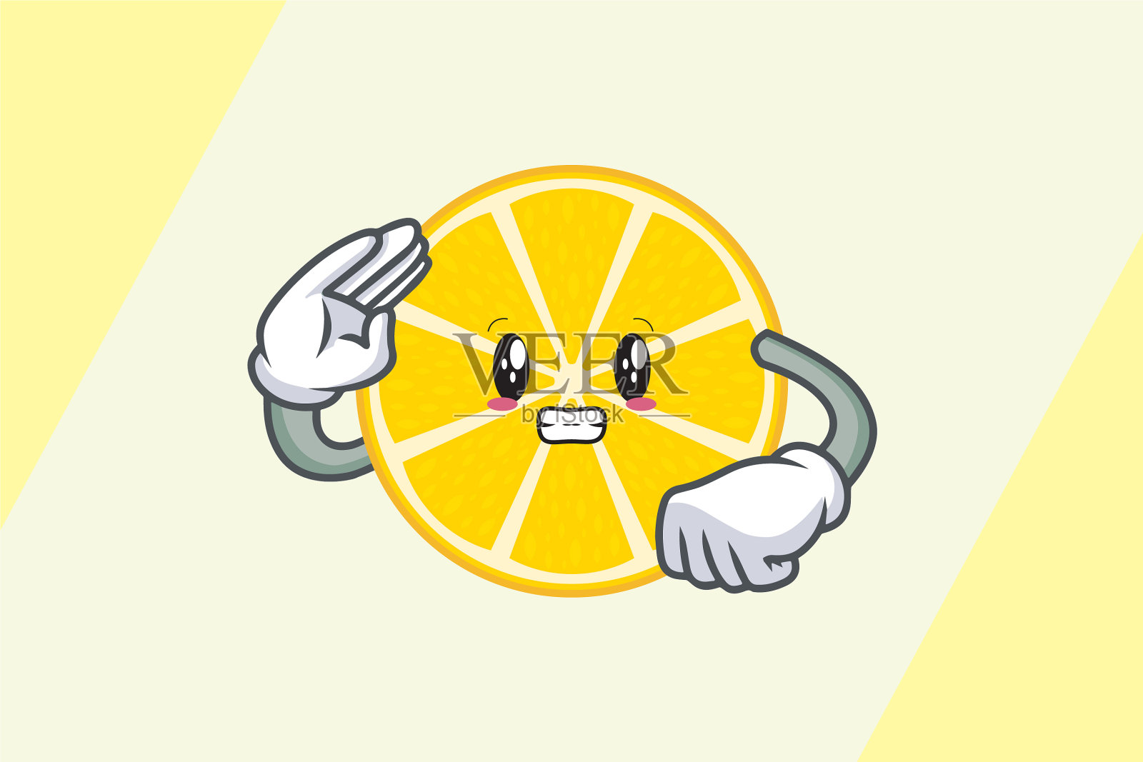 急脸敬手势吉祥物卡通插画图片素材