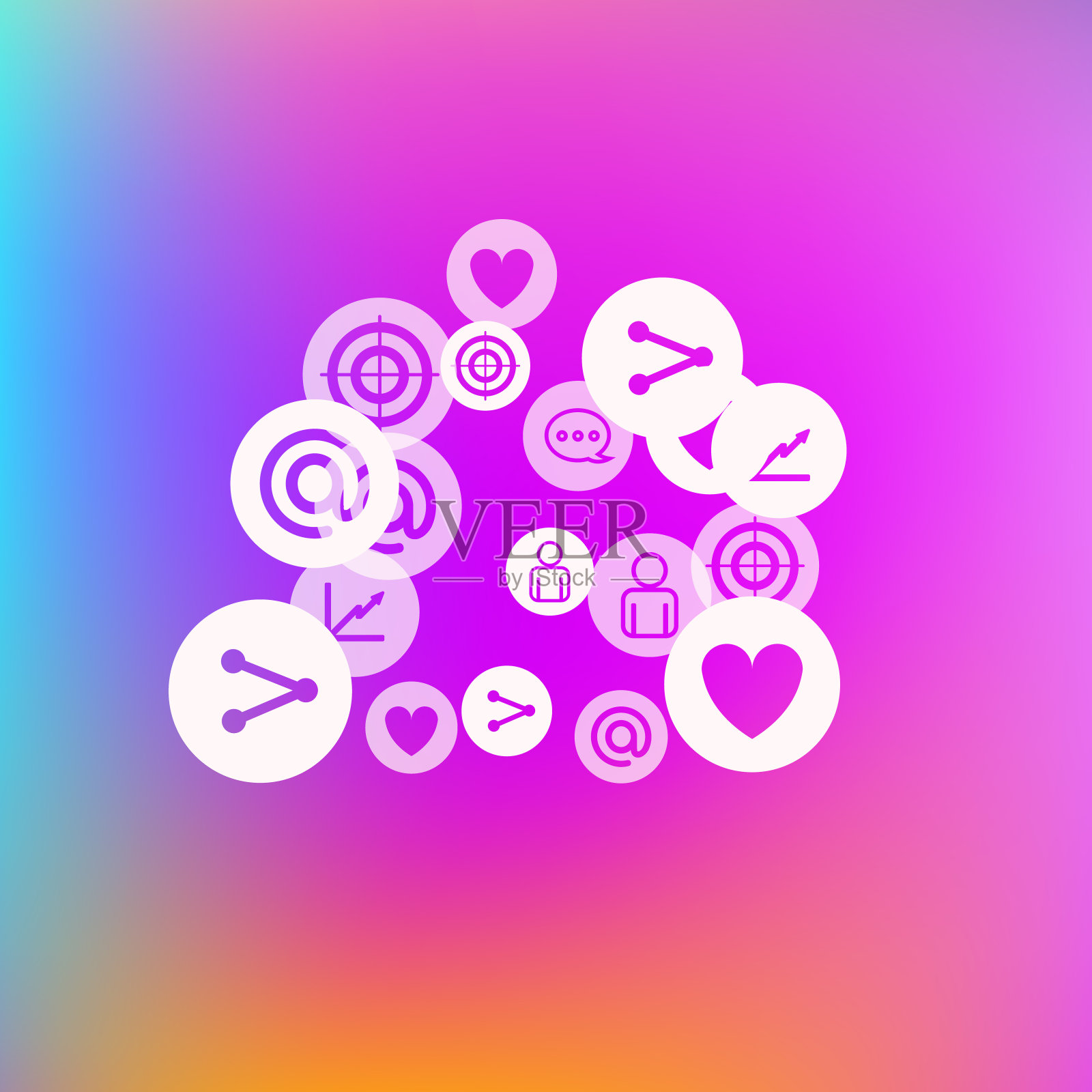 社交媒体营销,沟通网络图标素材