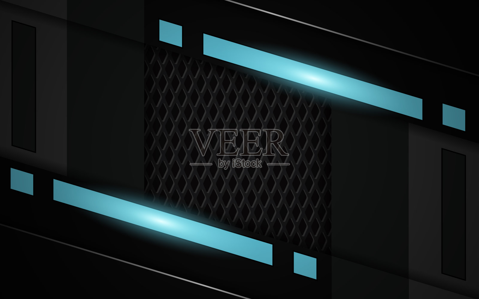 抽象技术背景用蓝色和黑色金属纹理构成。未来光线矢量图形。布局设计模板插画图片素材