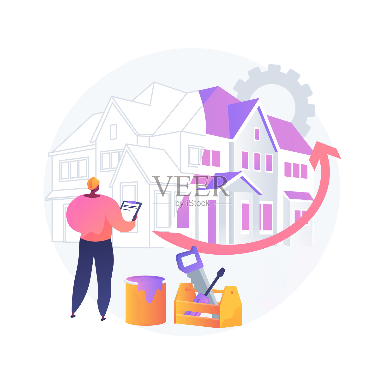 房屋改造抽象概念设计元素图片