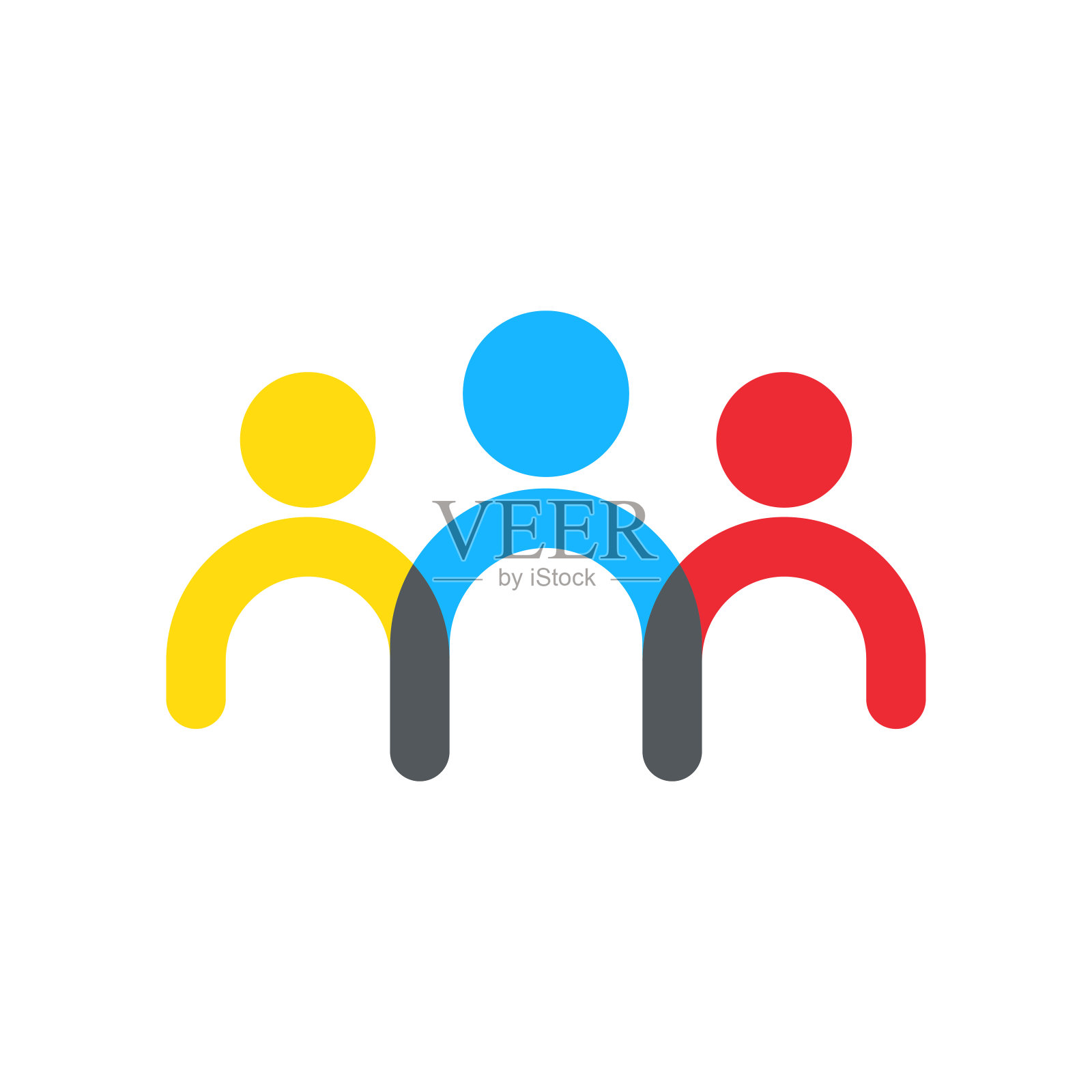 团队合作的经营理念。人组。团队的象征。矢量EPS 10。白色背景隔离插画图片素材