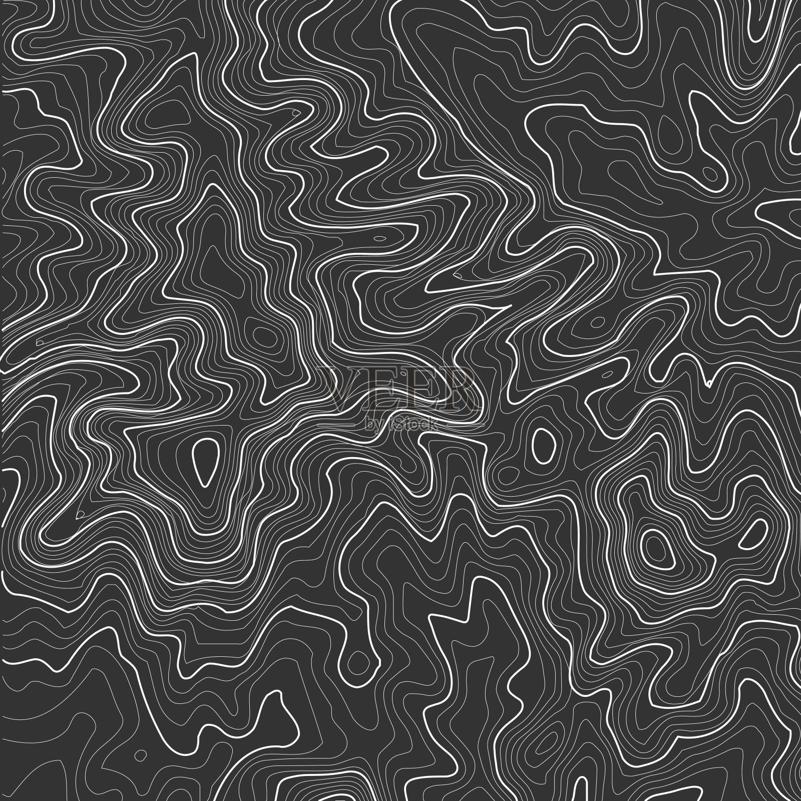 地形图背景与空间复制。地形图等高线背景,地理网格抽象矢量插图。山地徒步路线的地形。插画图片素材