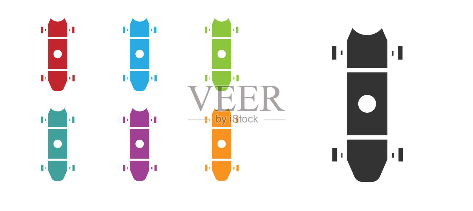 黑色长板或滑板巡洋舰图标插画图片素材